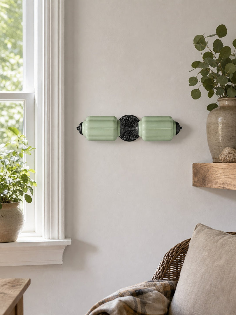 Eloise Vintage Scalloped Milk Glass Wall Sconce - Modern Accent Lighting for Bathroom and Bedroom