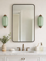Load image into Gallery viewer, Eloise Vintage Scalloped Milk Glass Wall Sconce - Modern Accent Lighting for Bathroom and Bedroom