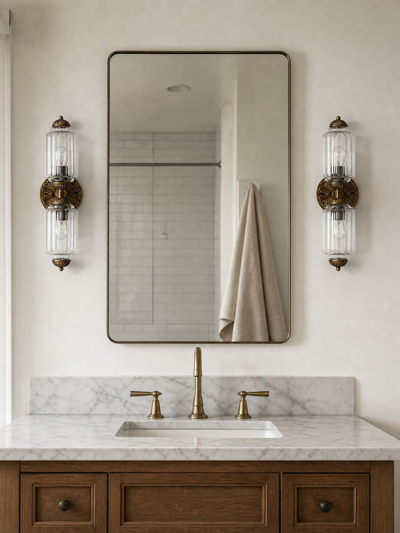 Eloise Vintage Scalloped Milk Glass Wall Sconce - Modern Accent Lighting for Bathroom and Bedroom
