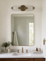 Load image into Gallery viewer, Eloise Vintage Scalloped Milk Glass Wall Sconce - Modern Accent Lighting for Bathroom and Bedroom