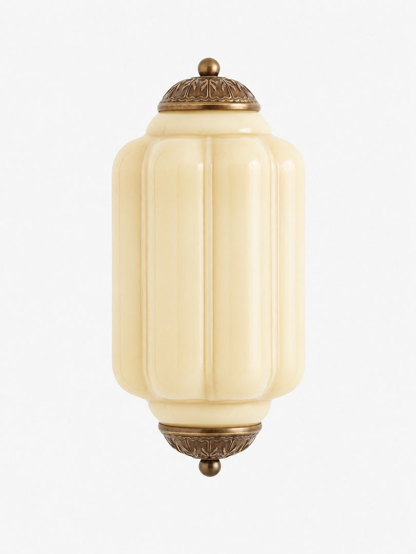 Eloise Vintage Scalloped Milk Glass Wall Sconce - Modern Accent Lighting for Bathroom and Bedroom