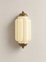 Load image into Gallery viewer, Eloise Vintage Scalloped Milk Glass Wall Sconce - Modern Accent Lighting for Bathroom and Bedroom