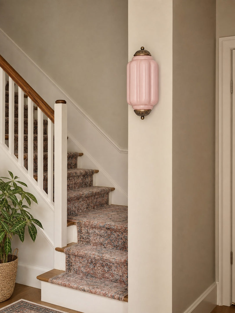 Eloise Vintage Scalloped Milk Glass Wall Sconce - Modern Accent Lighting for Bathroom and Bedroom