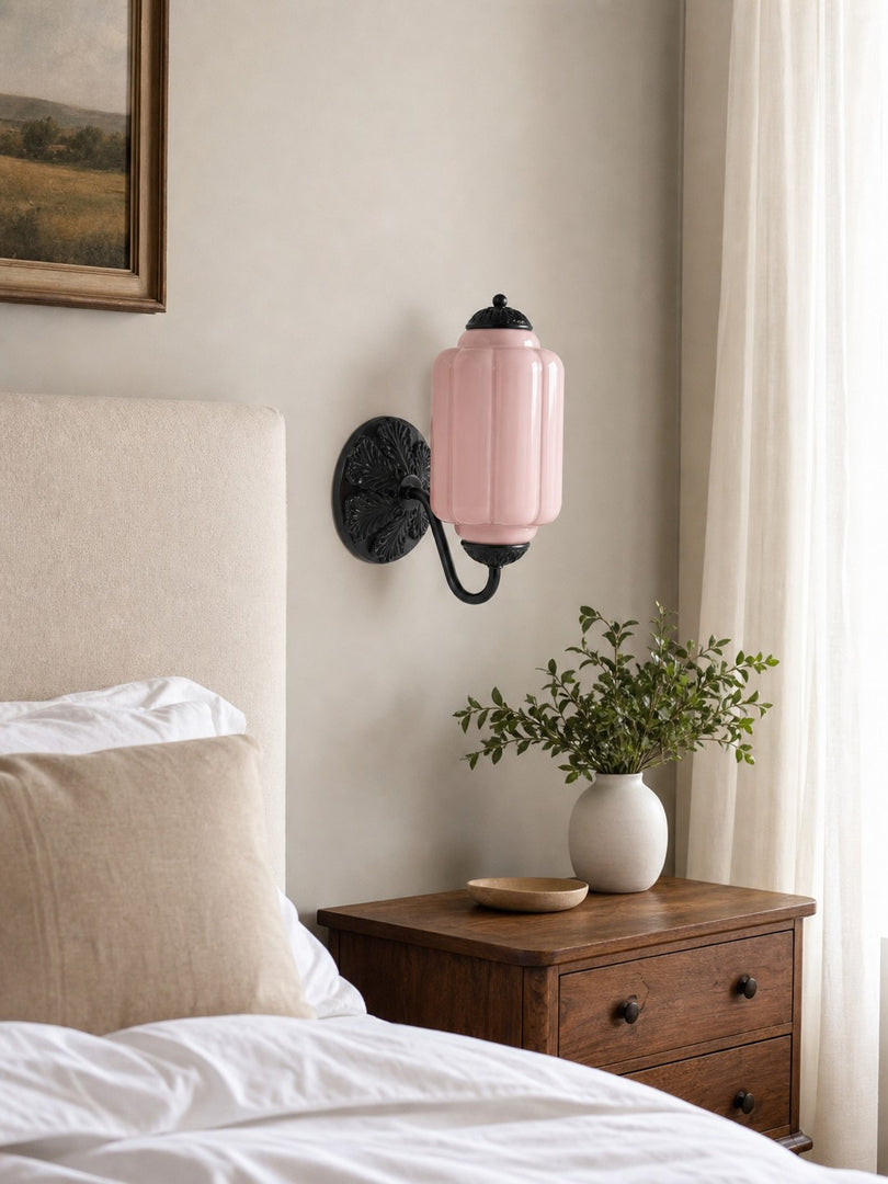 Eloise Vintage Scalloped Milk Glass Wall Sconce - Modern Accent Lighting for Bathroom and Bedroom