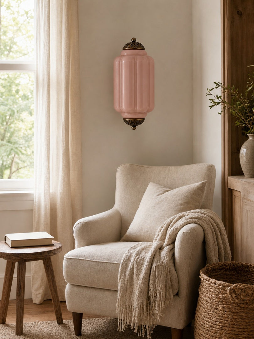 Eloise Vintage Scalloped Milk Glass Wall Sconce - Modern Accent Lighting for Bathroom and Bedroom