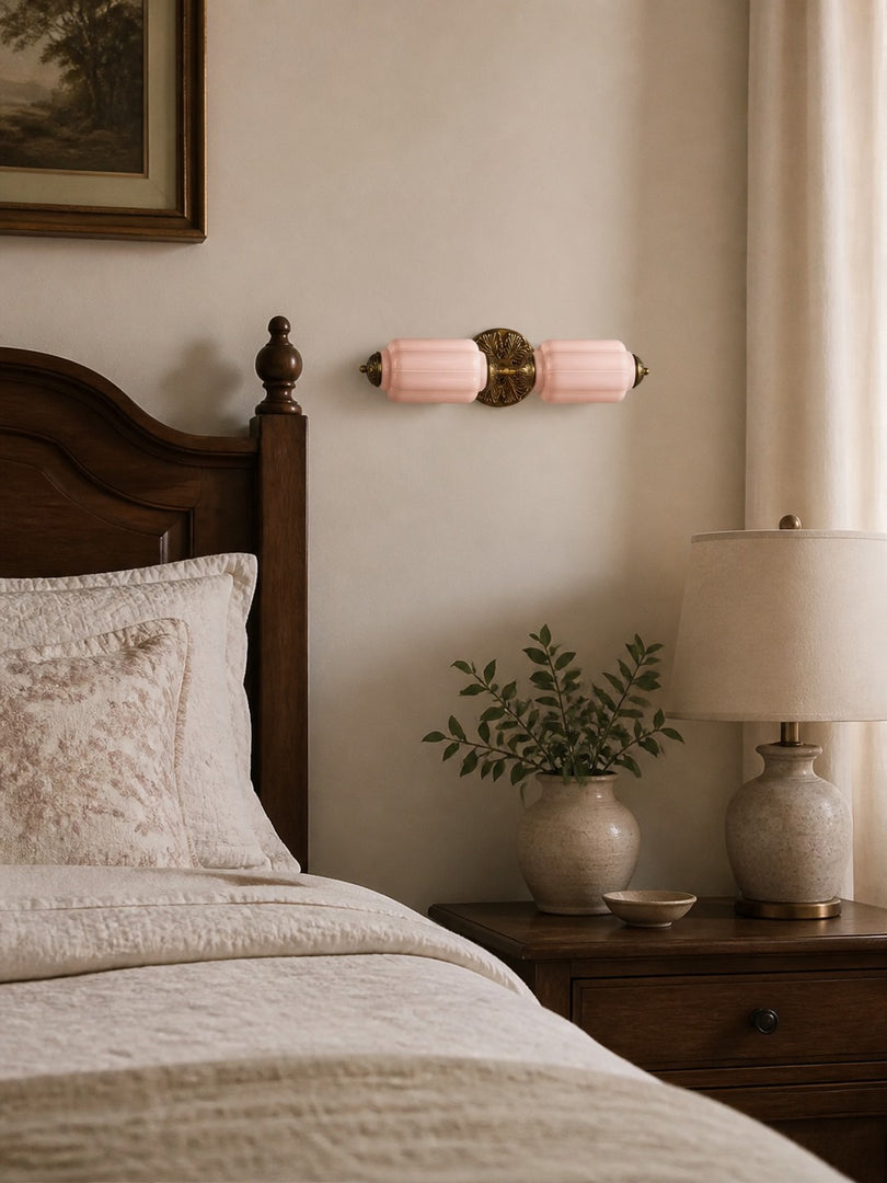 Eloise Vintage Scalloped Milk Glass Wall Sconce - Modern Accent Lighting for Bathroom and Bedroom