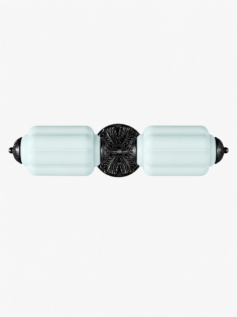 Eloise Vintage Scalloped Milk Glass Wall Sconce - Modern Accent Lighting for Bathroom and Bedroom