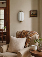 Load image into Gallery viewer, Eloise Vintage Scalloped Milk Glass Wall Sconce - Modern Accent Lighting for Bathroom and Bedroom