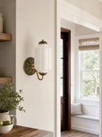 Load image into Gallery viewer, Eloise Vintage Scalloped Milk Glass Wall Sconce - Modern Accent Lighting for Bathroom and Bedroom