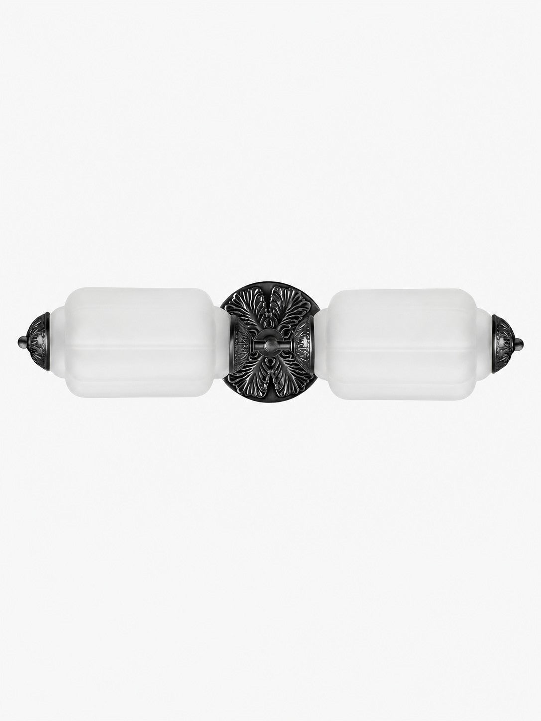2 Heads Black Frosted Glass Eloise wall light