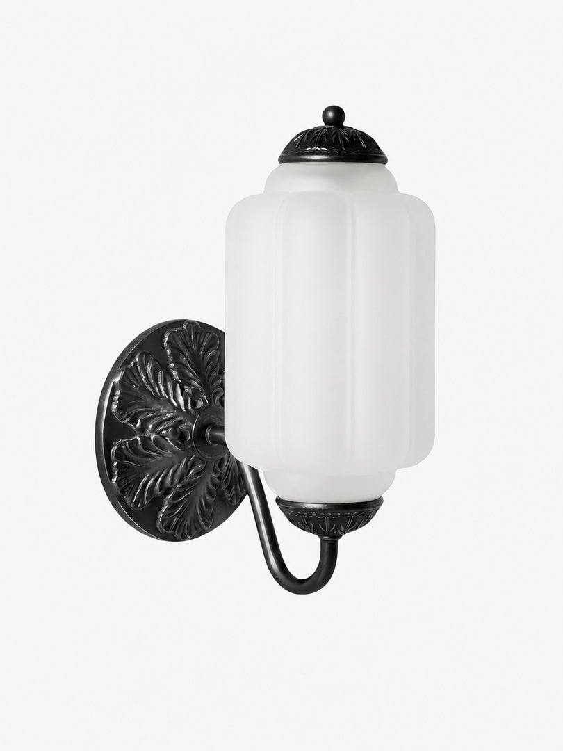 Eloise Vintage Scalloped Milk Glass Wall Sconce - Modern Accent Lighting for Bathroom and Bedroom