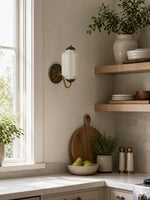 Load image into Gallery viewer, Eloise Vintage Scalloped Milk Glass Wall Sconce - Modern Accent Lighting for Bathroom and Bedroom