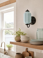 Load image into Gallery viewer, Eloise Vintage Scalloped Milk Glass Wall Sconce - Modern Accent Lighting for Bathroom and Bedroom