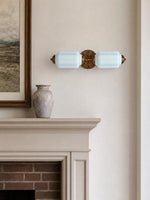 Load image into Gallery viewer, Eloise Vintage Scalloped Milk Glass Wall Sconce - Modern Accent Lighting for Bathroom and Bedroom