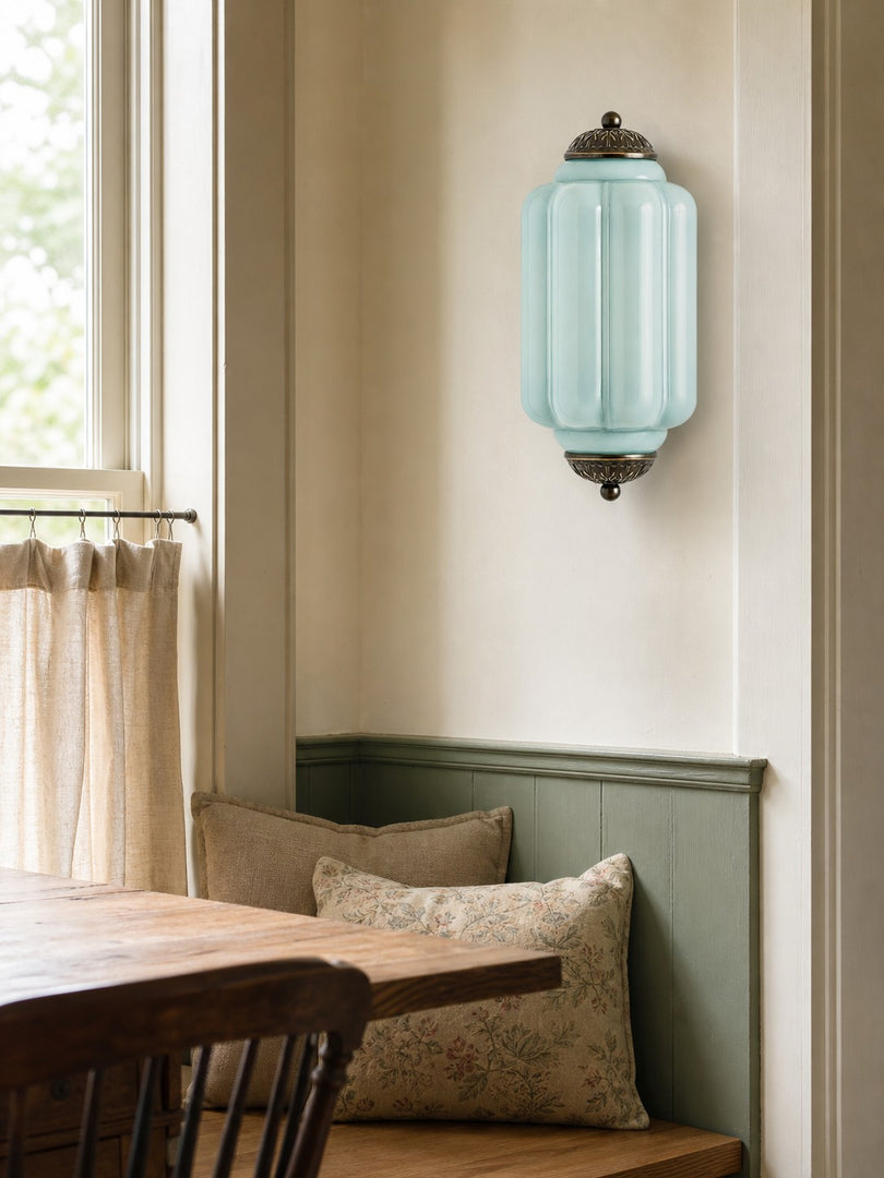 Eloise Vintage Scalloped Milk Glass Wall Sconce - Modern Accent Lighting for Bathroom and Bedroom