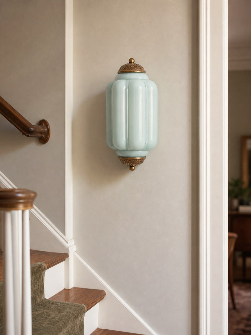 Eloise Vintage Scalloped Milk Glass Wall Sconce - Modern Accent Lighting for Bathroom and Bedroom