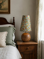 Load image into Gallery viewer, Florence Floral Fabric Table Lamp – Vintage Wood Base Bedside Light for Bedroom, Reading Nook