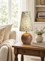 Load image into Gallery viewer, Florence Floral Fabric Table Lamp – Vintage Wood Base Bedside Light for Bedroom, Reading Nook