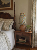 Load image into Gallery viewer, Florence Floral Fabric Table Lamp – Vintage Wood Base Bedside Light for Bedroom, Reading Nook