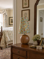Load image into Gallery viewer, Florence Floral Fabric Table Lamp – Vintage Wood Base Bedside Light for Bedroom, Reading Nook
