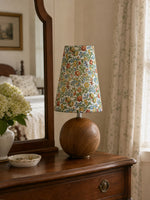Load image into Gallery viewer, Florence Floral Fabric Table Lamp – Vintage Wood Base Bedside Light for Bedroom, Reading Nook