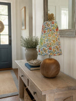 Load image into Gallery viewer, Florence Floral Fabric Table Lamp – Vintage Wood Base Bedside Light for Bedroom, Reading Nook