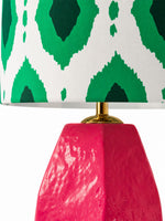 Bild in Gallery-Viewer laden, Arivane Retro-Tischlampe – Keramikfuß und grüner gemusterter Lampenschirm für Wohnzimmer, Schlafzimmer und Eingangsbereich