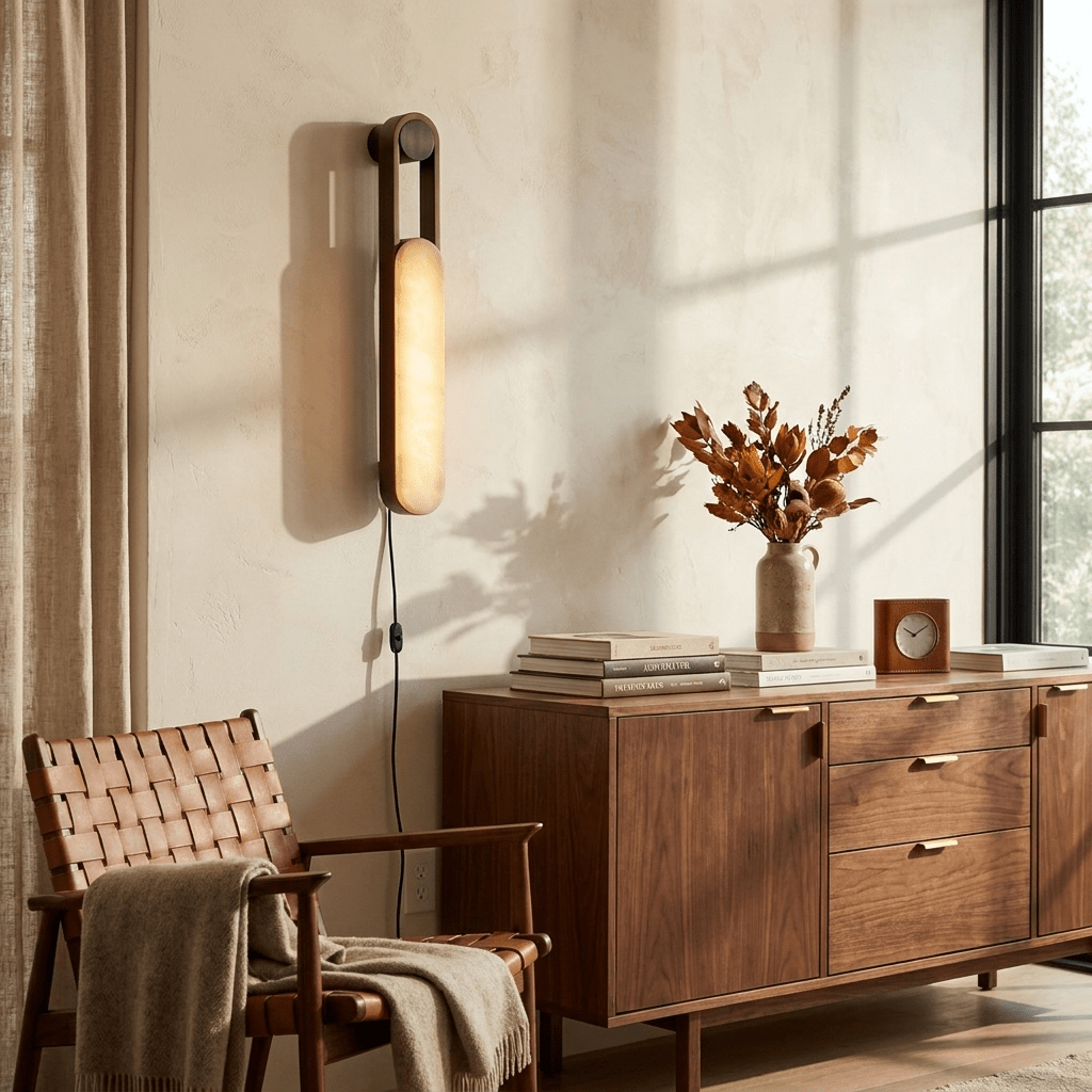 Norix Alabaster Frame Plug-In Wall Light - product image 2