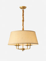 Bild in Gallery-Viewer laden, Tela Stoffschirm Kronleuchter mit Geschwungenem Arm Design und Leinen Schirmen - Metall Vintage Stil für Esszimmer  