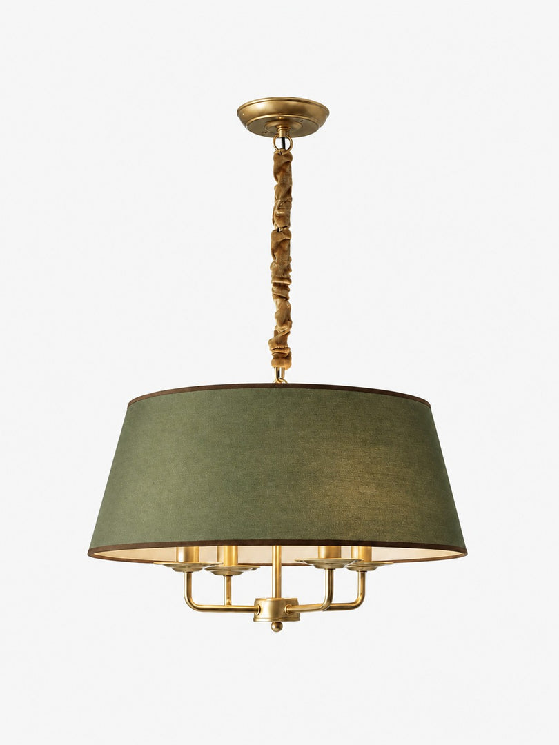 Tela Stoffschirm Kronleuchter mit Geschwungenem Arm Design und Leinen Schirmen - Metall Vintage Stil für Esszimmer  
