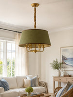 Bild in Gallery-Viewer laden, Tela Stoffschirm Kronleuchter mit Geschwungenem Arm Design und Leinen Schirmen - Metall Vintage Stil für Esszimmer  