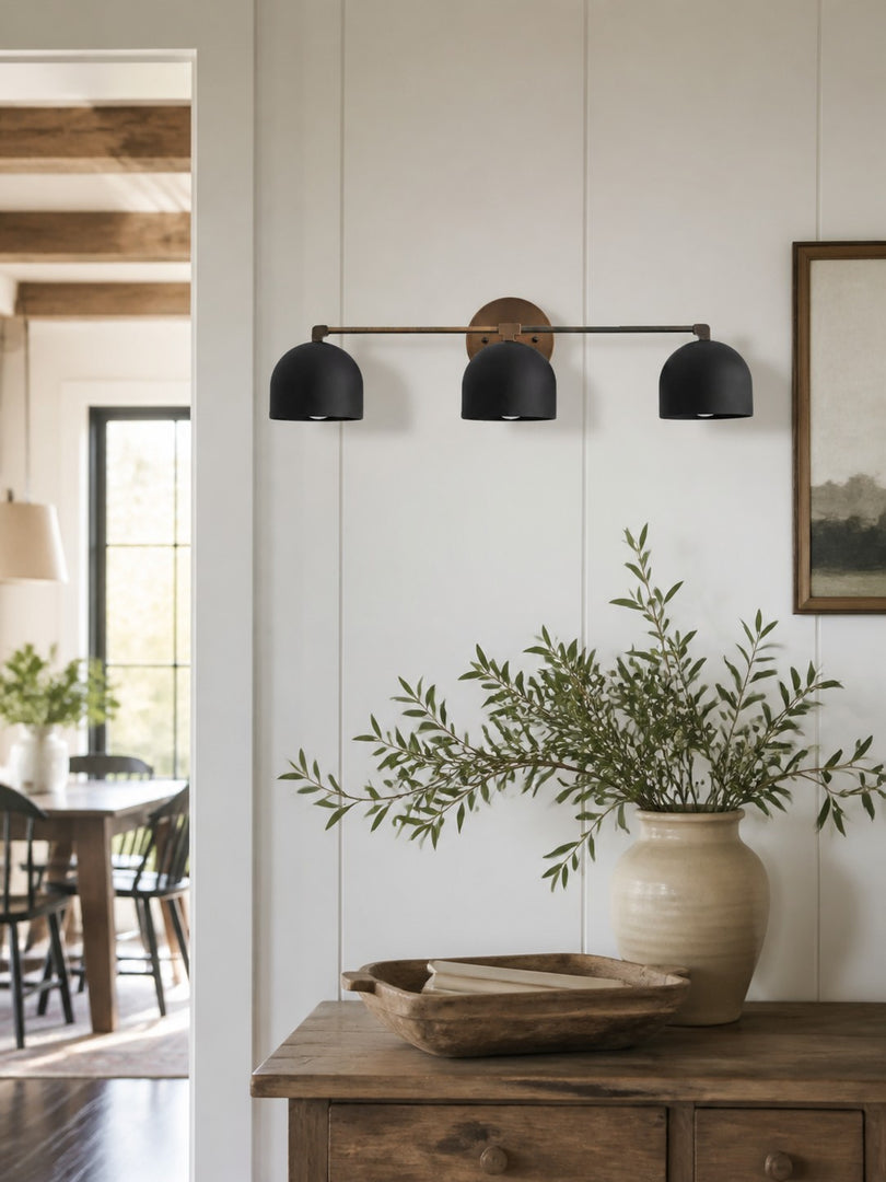 Metio Dome Vanity Wall Light – Mid-Century Fixture for Bathroom