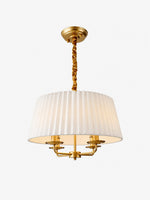 Load image into Gallery viewer, Tela French Style 4-Light Pleated Fabric Shade Chandelier with Painted Iron Frame for Bedroom and Dining Room
