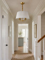 Load image into Gallery viewer, Tela French Style 4-Light Pleated Fabric Shade Chandelier with Painted Iron Frame for Bedroom and Dining Room