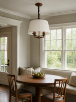 Load image into Gallery viewer, Tela French Style 4-Light Pleated Fabric Shade Chandelier with Painted Iron Frame for Bedroom and Dining Room