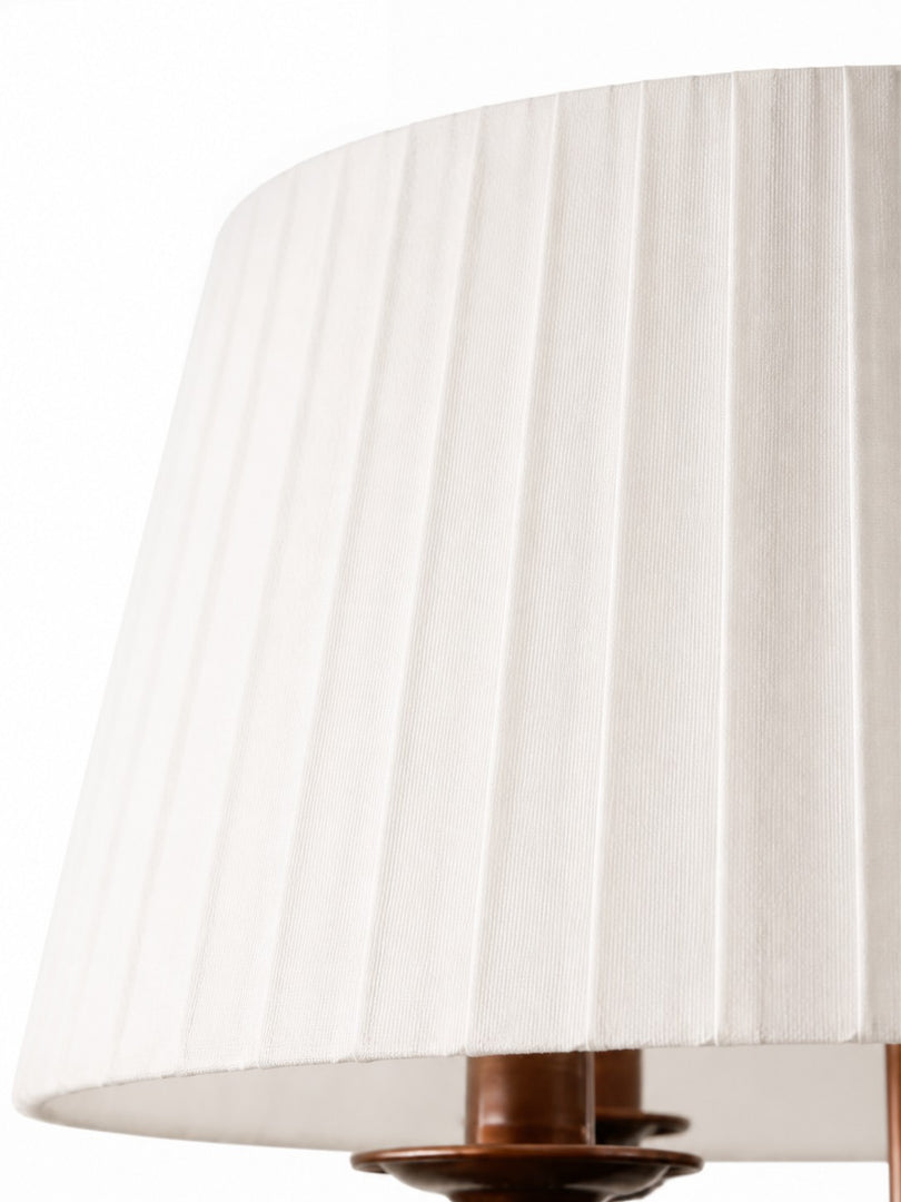 Tela French Style 4-Light Pleated Fabric Shade Chandelier with Painted Iron Frame for Bedroom and Dining Room