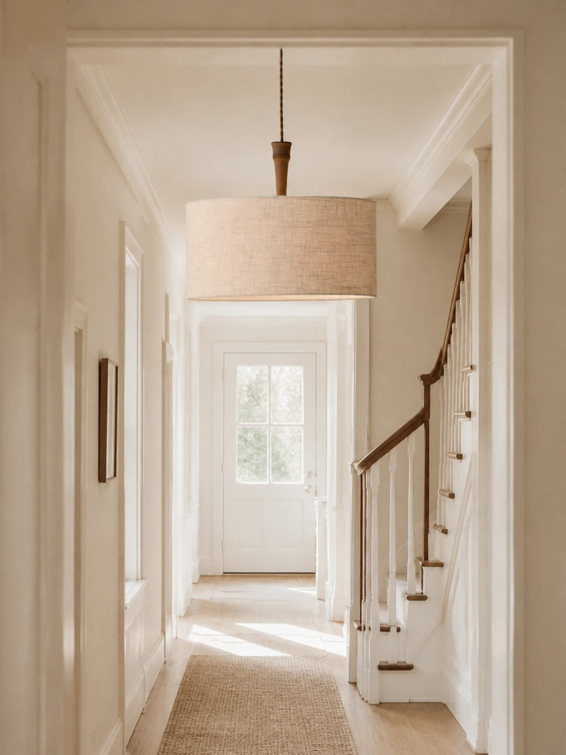 Suspension abat-jour en lin naturel