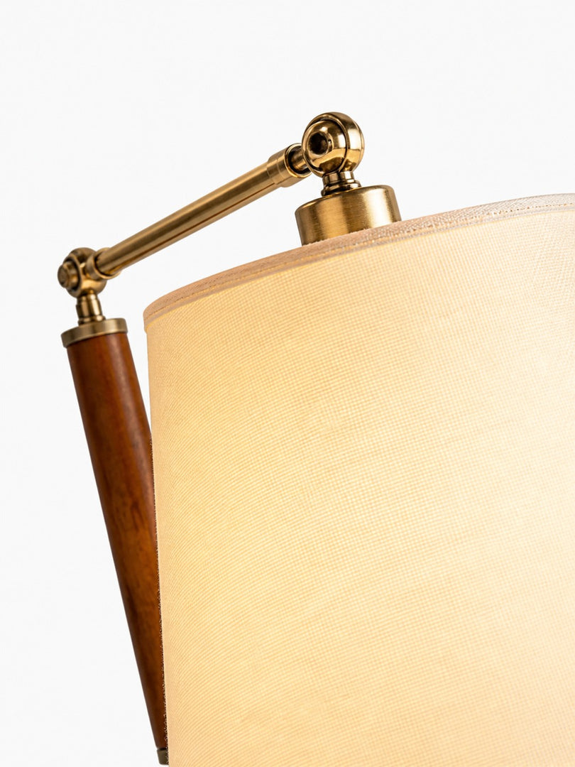 Lampe de table réglable en bois massif avec abat-jour en tissu, pour bureau, table de chevet et coin lecture
