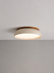 Travira Sculptural Travertine Ceiling Fixture - Soft Ambient Light for Bedroom Living Room or Entryway
