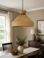 Bild in Gallery-Viewer laden, Woven Fabric Drum Pendant Light for Dining Room