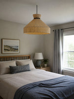 Bild in Gallery-Viewer laden, Woven Fabric Drum Pendant Light for Dining Room