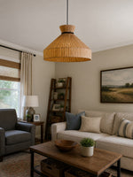 Bild in Gallery-Viewer laden, Woven Fabric Drum Pendant Light for Dining Room