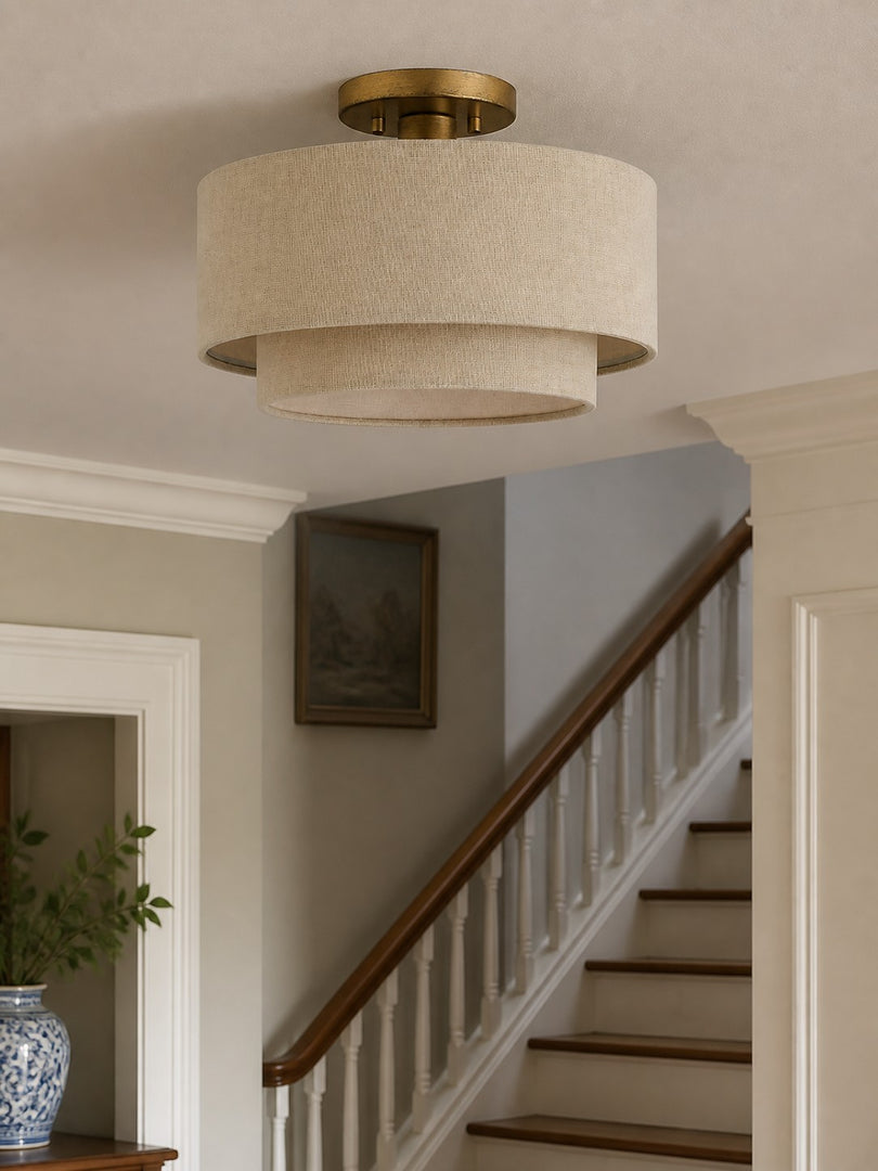 Lumeris Elegant Linen Blend Design Ceiling Light with Modern Style for Living Room