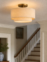 Load image into Gallery viewer, Lumeris Elegant Linen Blend Design Ceiling Light with Modern Style for Living Room