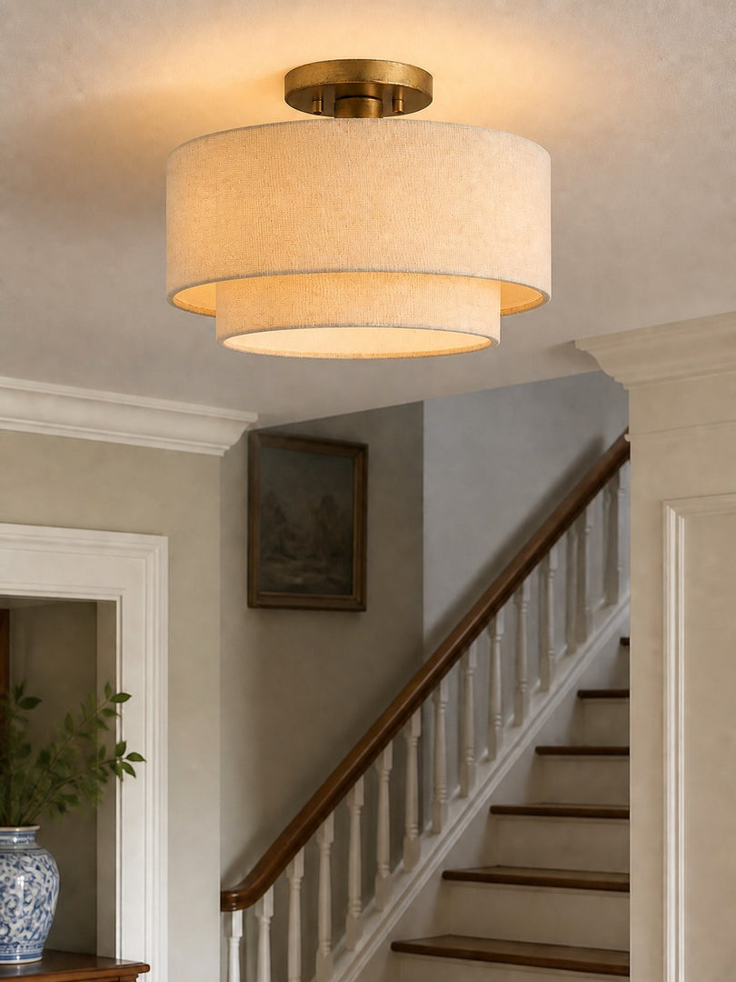 Lumeris Elegant Linen Blend Design Ceiling Light with Modern Style for Living Room