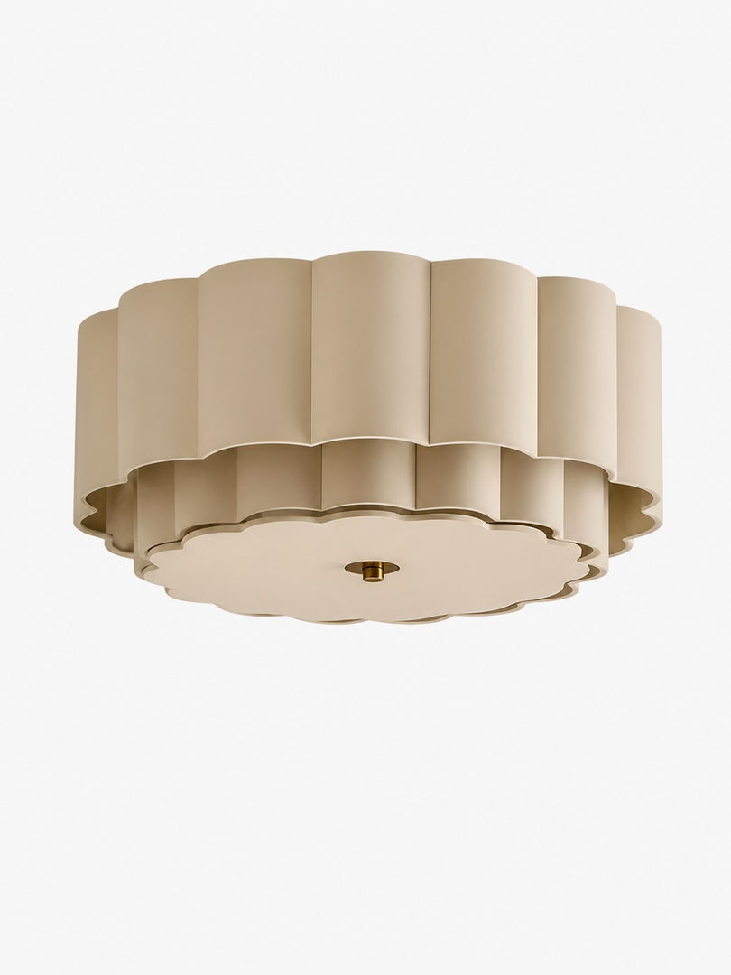 Velune Retro Fabric Flower Flush Mount - Vintage Style Ceiling Light for Dining and Hallways