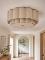 Load image into Gallery viewer, Velune Retro Fabric Flower Flush Mount - Vintage Style Ceiling Light for Dining and Hallways