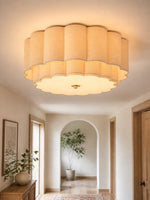 Load image into Gallery viewer, Velune Retro Fabric Flower Flush Mount - Vintage Style Ceiling Light for Dining and Hallways