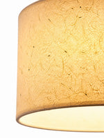 Cargar imagen en el visor de la Galería, Lámpara de techo empotrada de papel de arroz natural con textura orgánica, pantalla cilíndrica semienrasada para dormitorio y salón