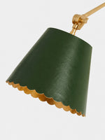 Load image into Gallery viewer, Foldray Scalloped Leather Drum Shade Wall Sconce – Modern Rustic Wall Light for Bedroom